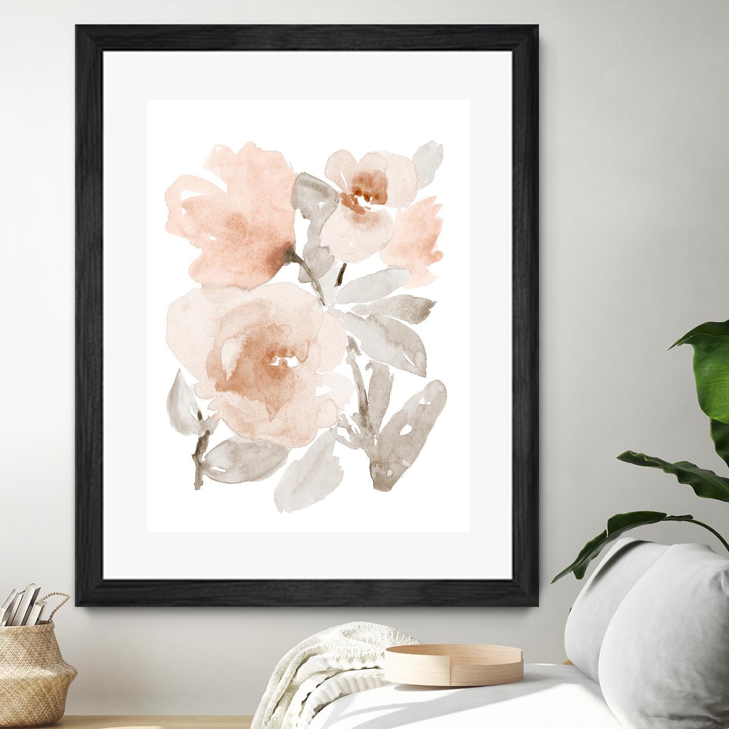 Peach Tranquil Florals I by Lanie Loreth on GIANT ART - peach floral