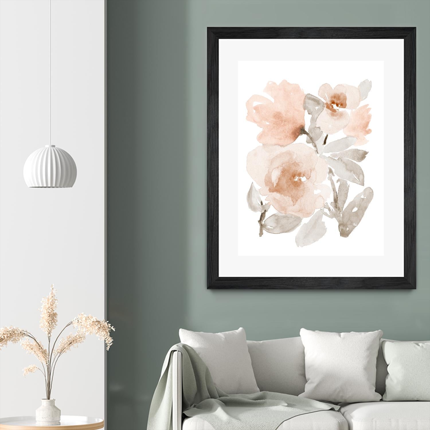 Peach Tranquil Florals I by Lanie Loreth on GIANT ART - peach floral