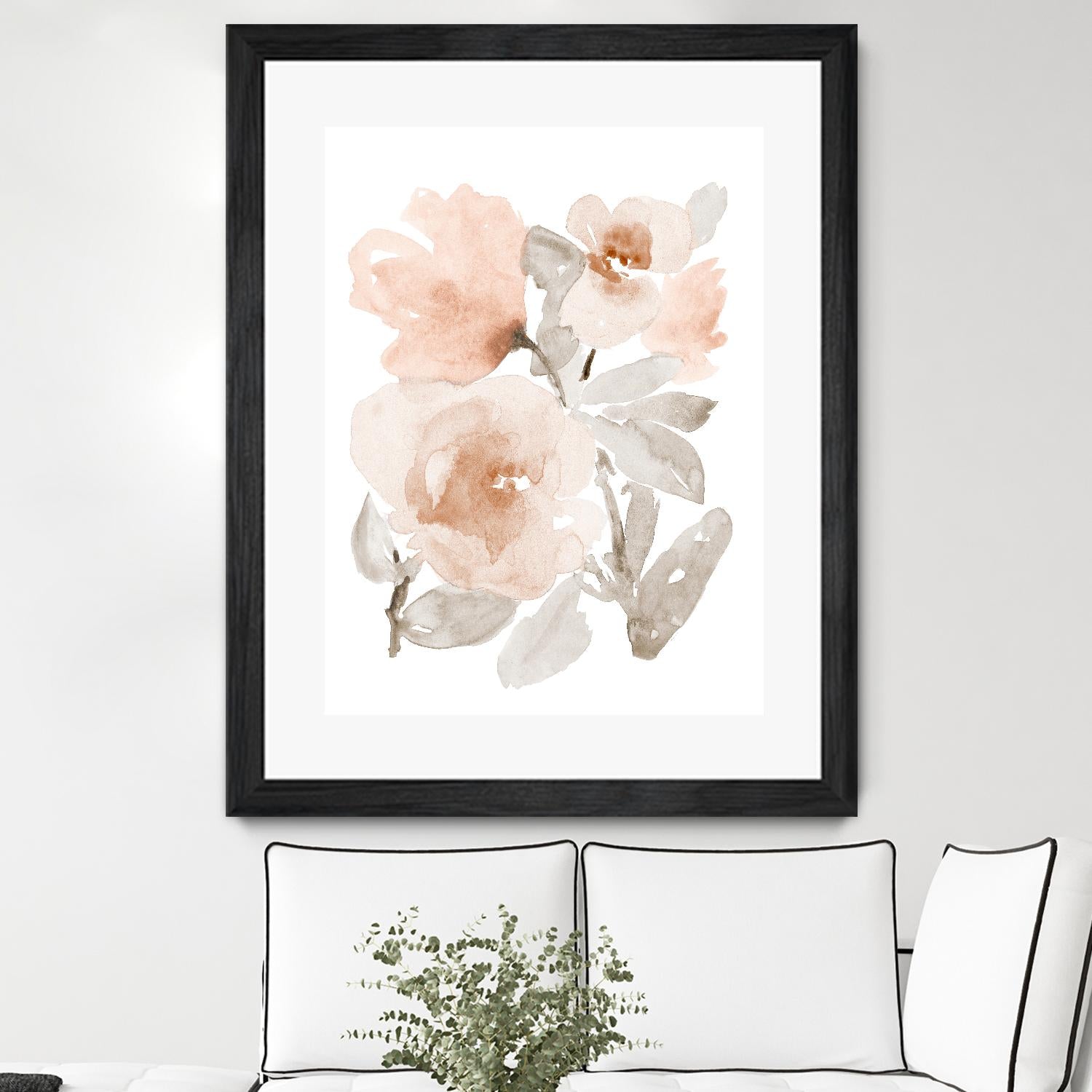 Peach Tranquil Florals I by Lanie Loreth on GIANT ART - peach floral