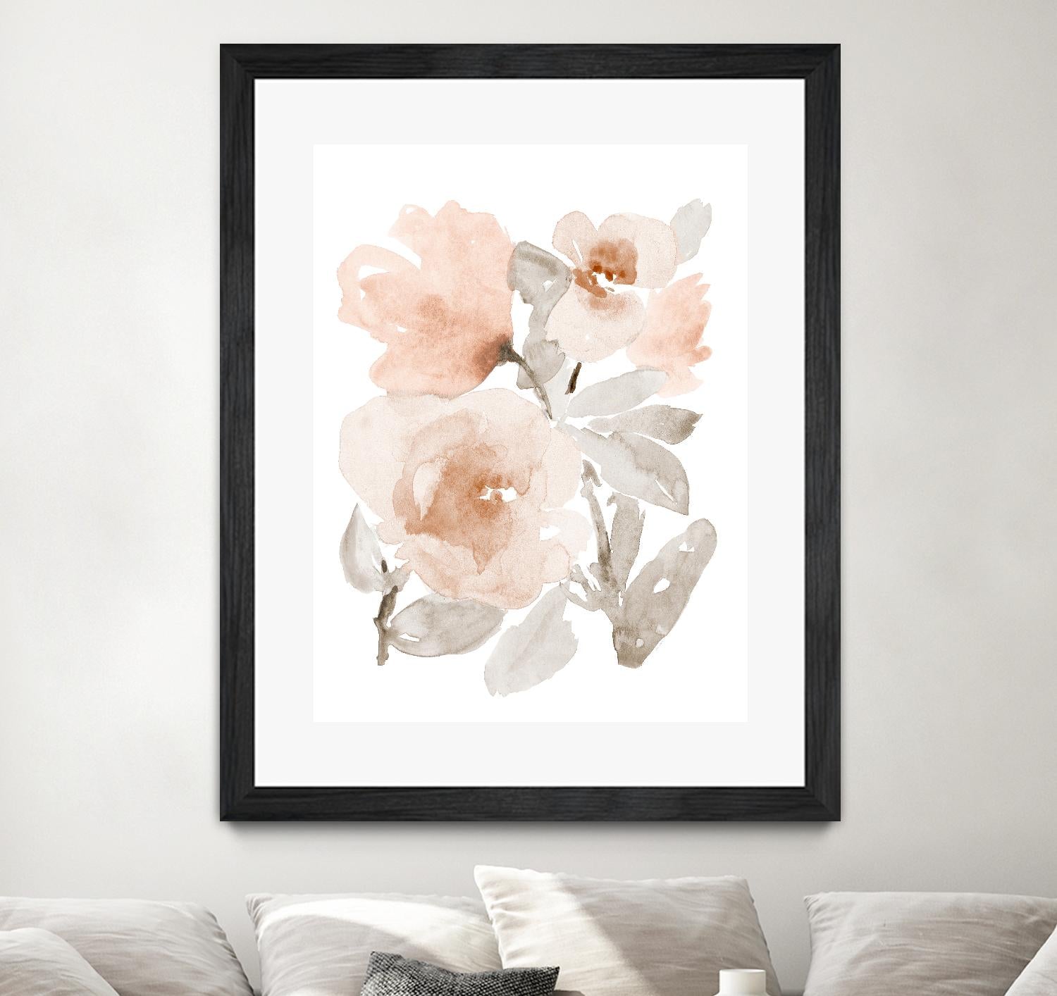 Peach Tranquil Florals I by Lanie Loreth on GIANT ART - peach floral
