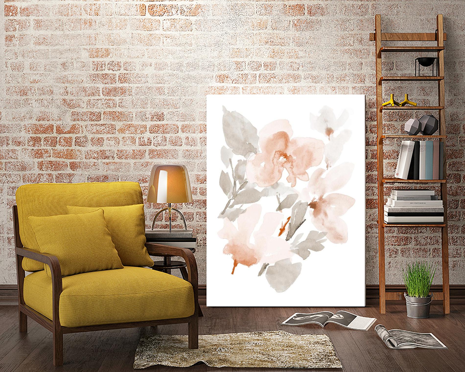 Peach Tranquil Florals II by Lanie Loreth on GIANT ART - peach floral