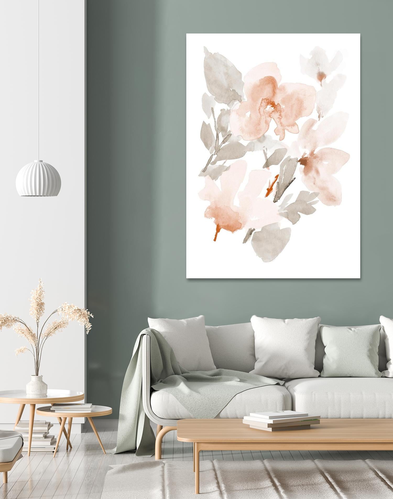Peach Tranquil Florals II by Lanie Loreth on GIANT ART - peach floral