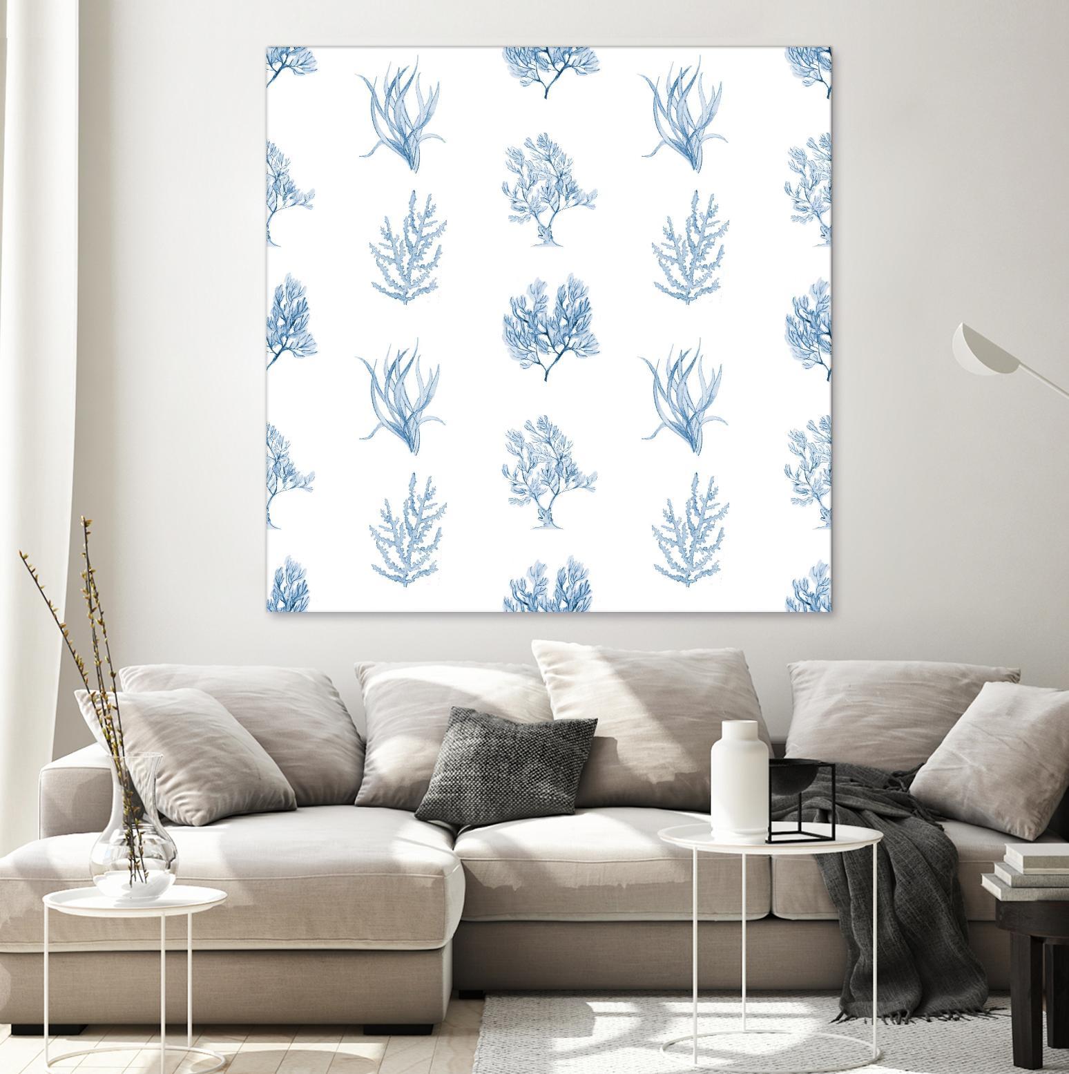 Blue Seagrass Pattern by Lanie Loreth on GIANT ART - coastal pattern