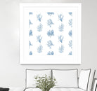 Blue Seagrass Pattern by Lanie Loreth on GIANT ART - coastal pattern