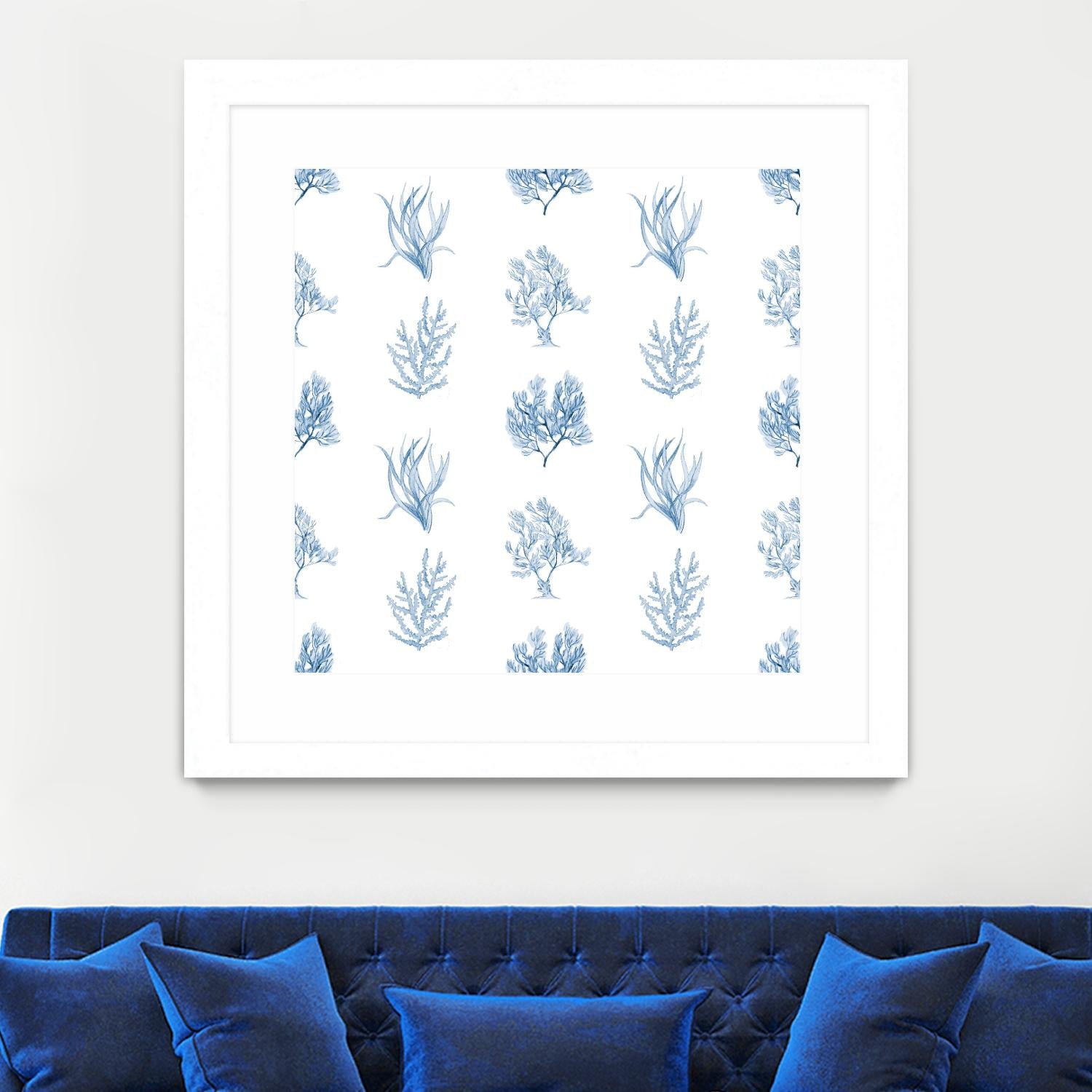 Blue Seagrass Pattern by Lanie Loreth on GIANT ART - coastal pattern