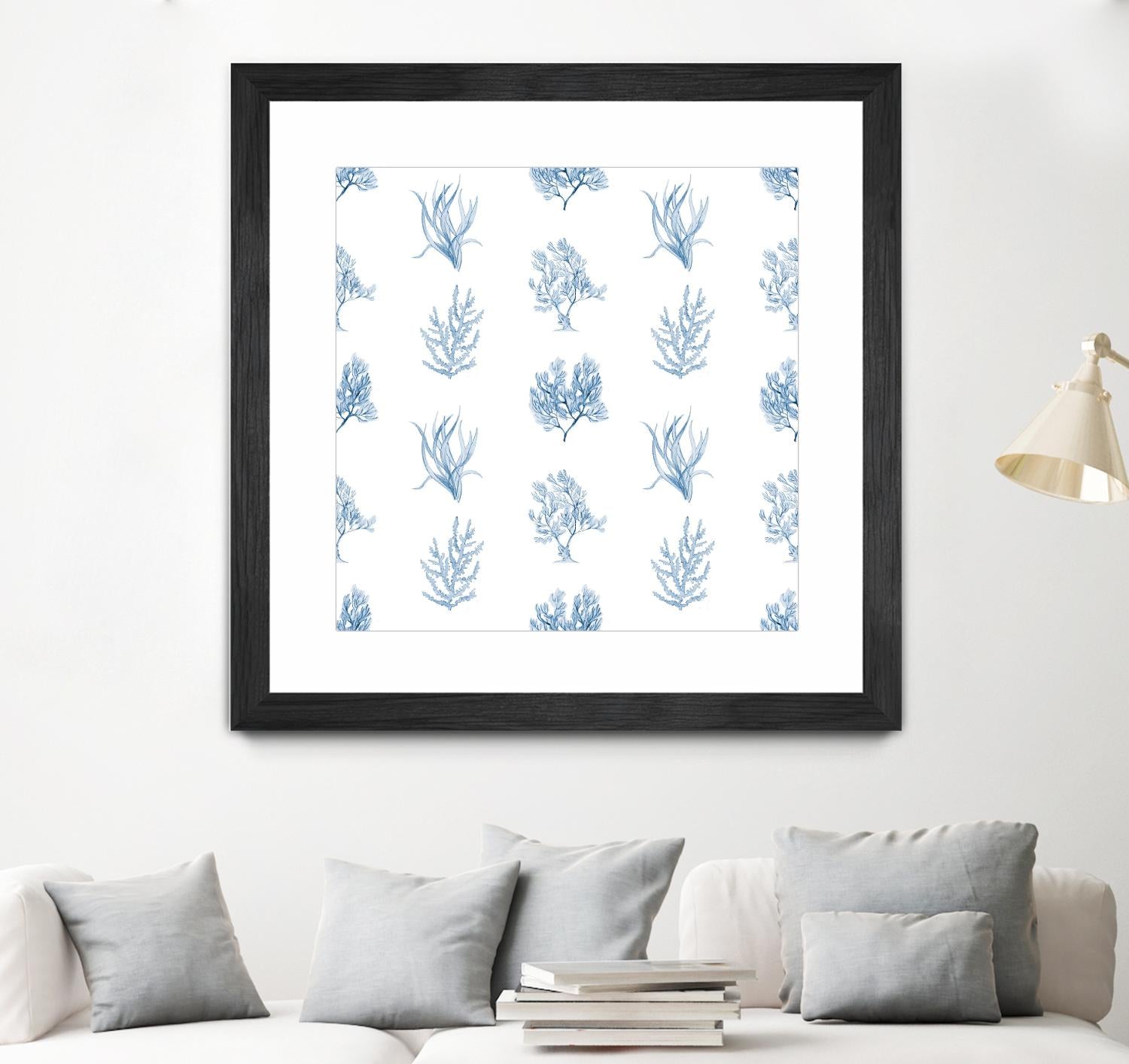 Blue Seagrass Pattern by Lanie Loreth on GIANT ART - coastal pattern