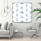 Blue Seagrass Pattern by Lanie Loreth on GIANT ART - coastal pattern