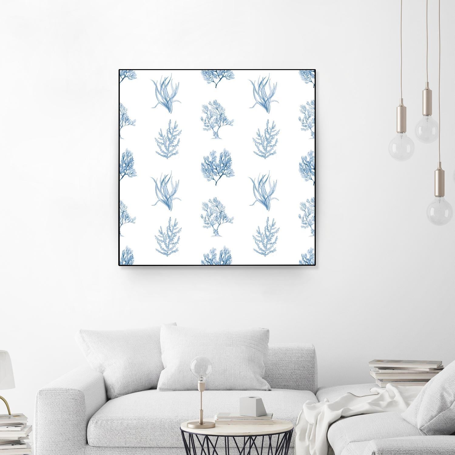 Blue Seagrass Pattern by Lanie Loreth on GIANT ART - coastal pattern