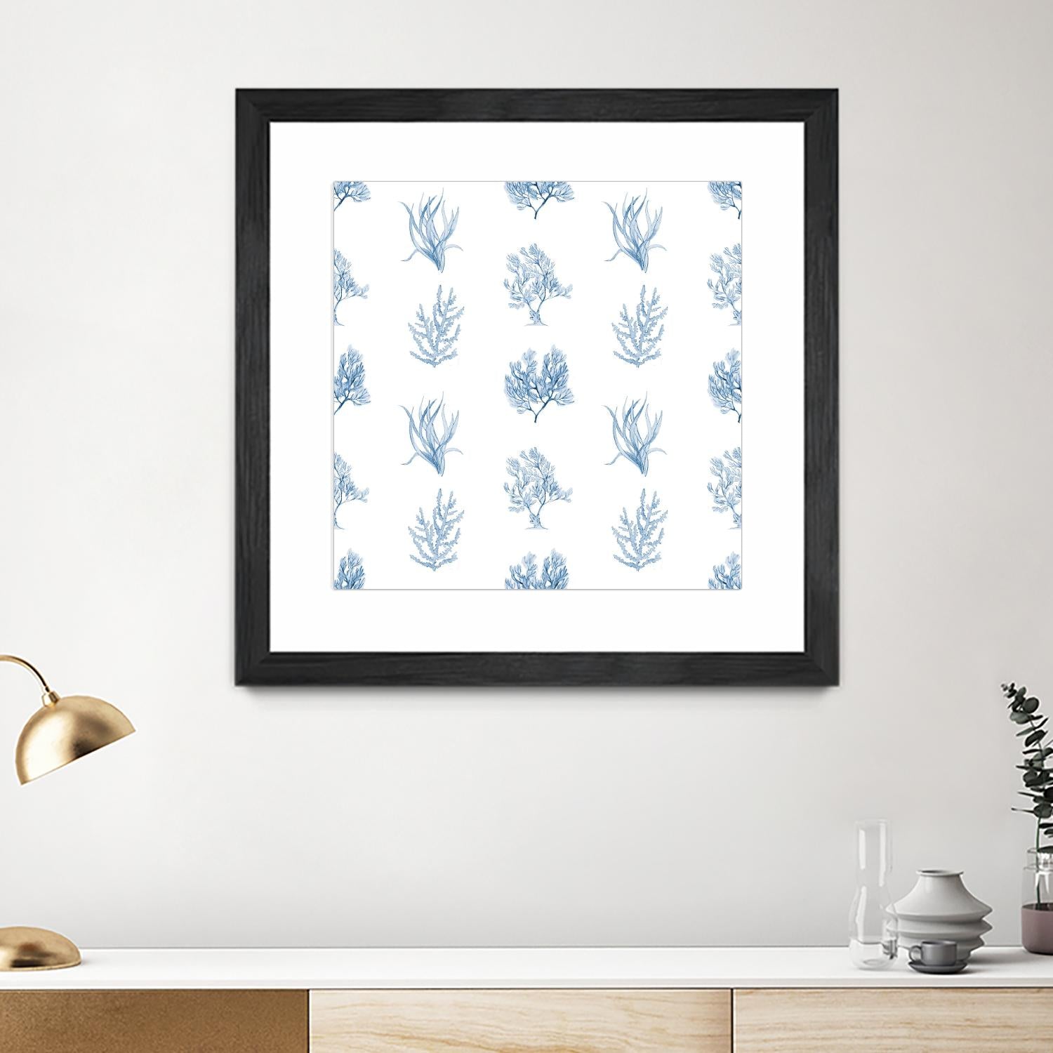Blue Seagrass Pattern by Lanie Loreth on GIANT ART - coastal pattern