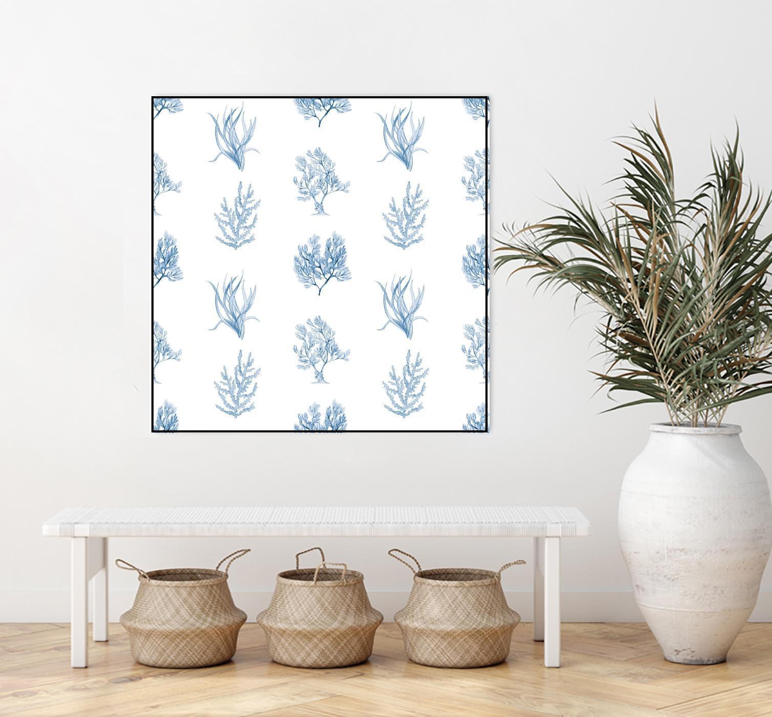 Blue Seagrass Pattern by Lanie Loreth on GIANT ART - coastal pattern