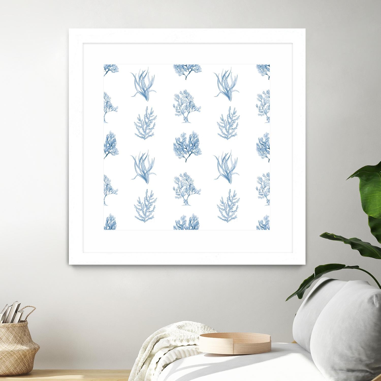 Blue Seagrass Pattern by Lanie Loreth on GIANT ART - coastal pattern