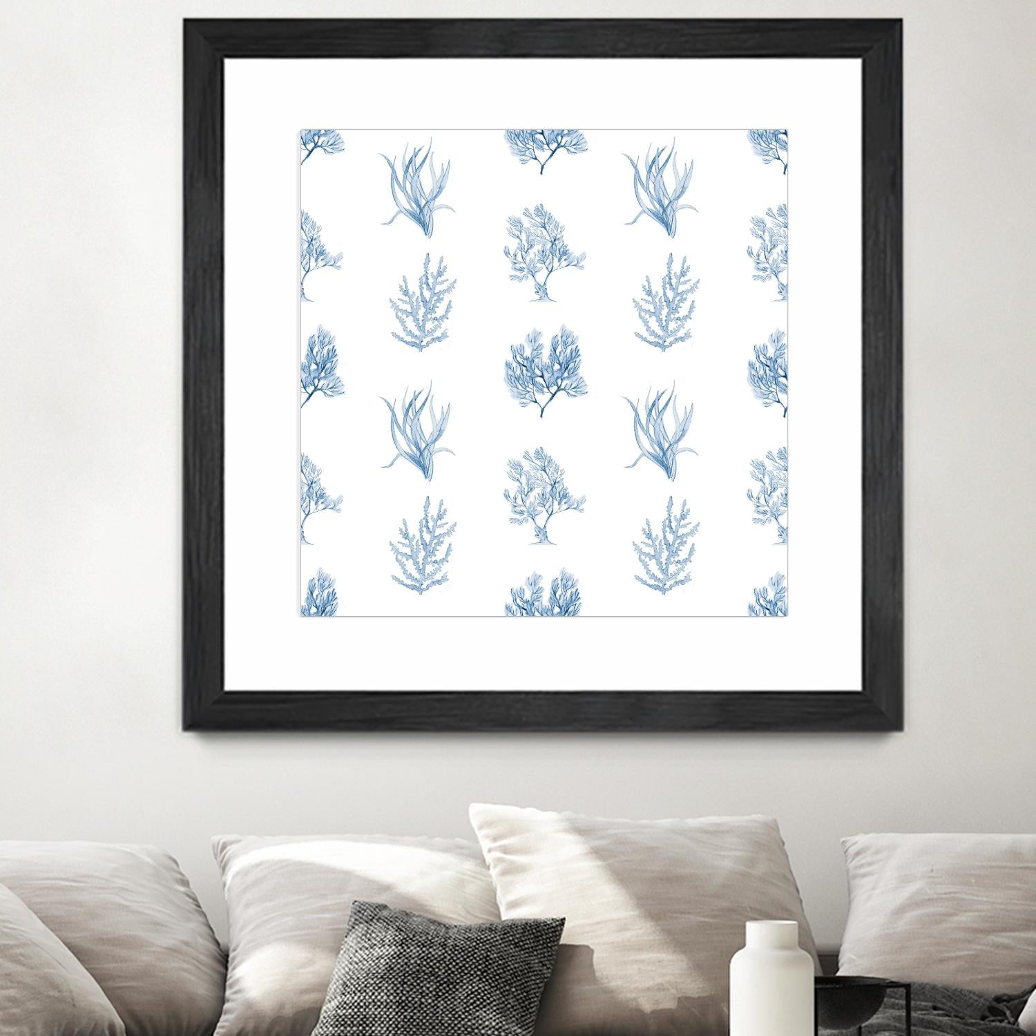 Blue Seagrass Pattern by Lanie Loreth on GIANT ART - coastal pattern