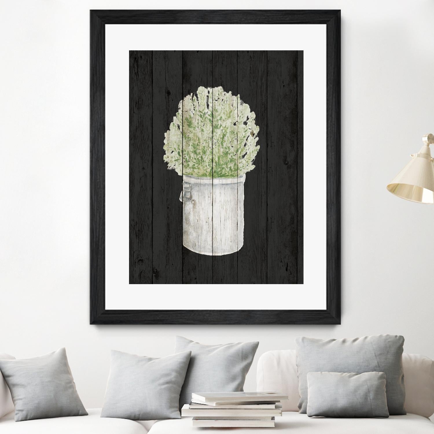 Herbs on Black Wood II by Janice Gaynor on GIANT ART - farm