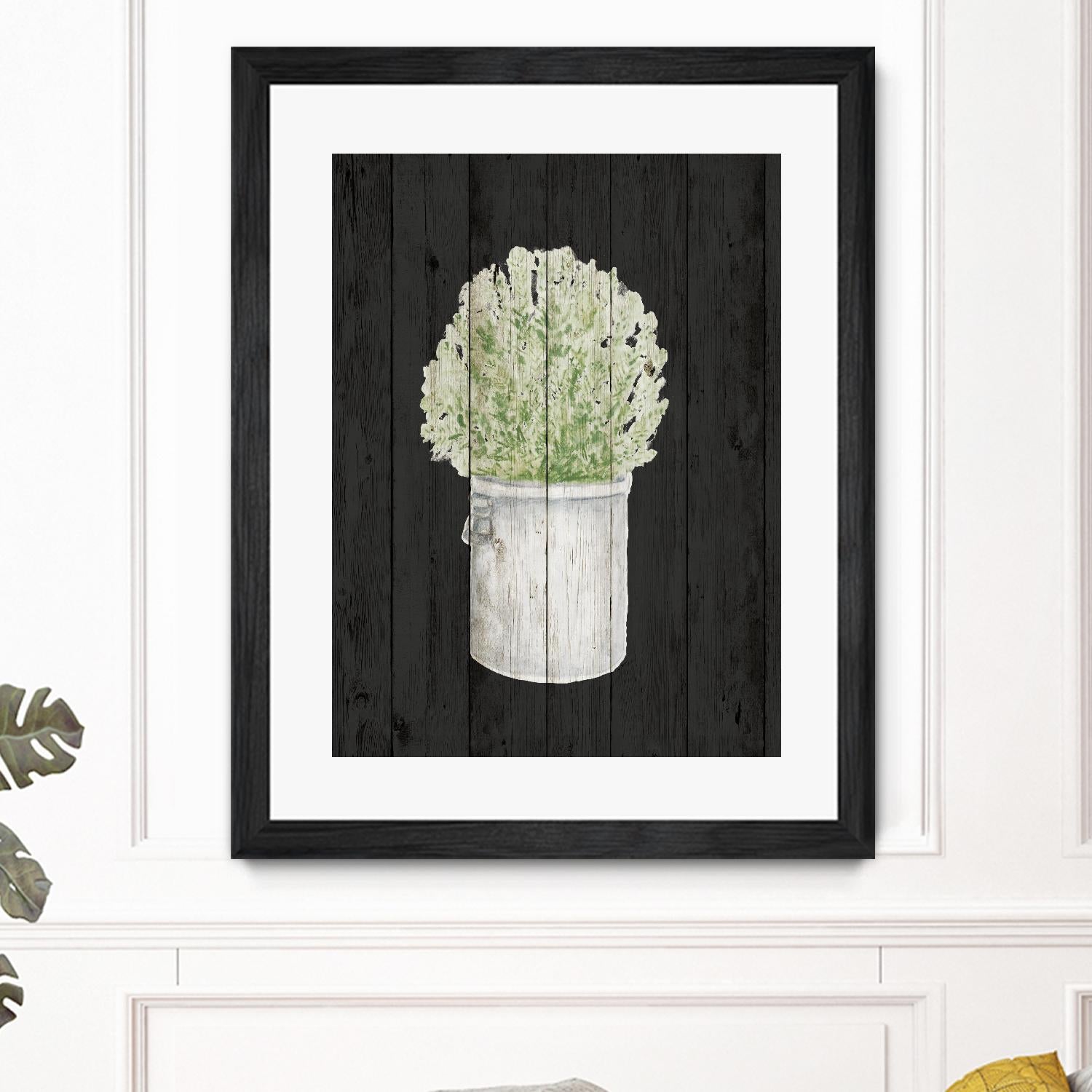 Herbs on Black Wood II by Janice Gaynor on GIANT ART - farm