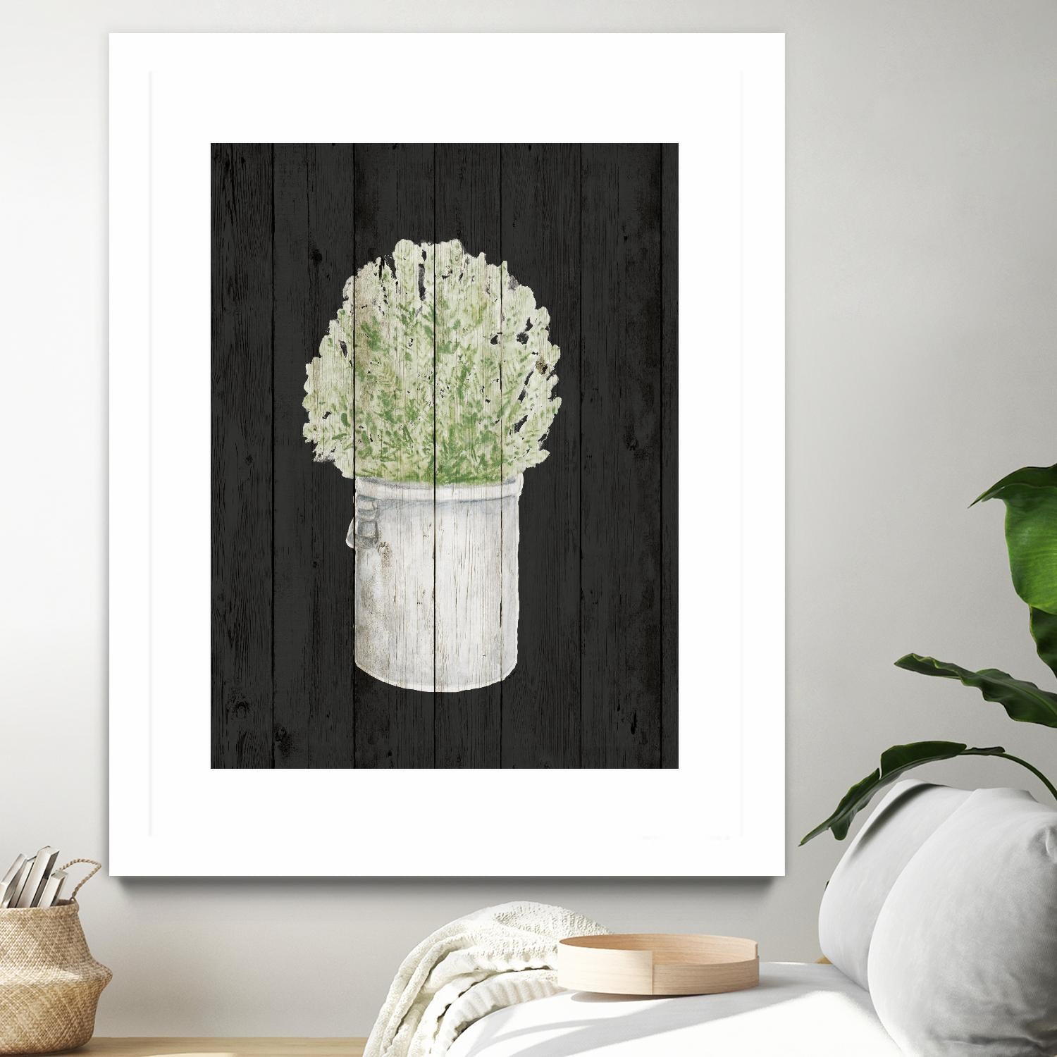 Herbs on Black Wood II by Janice Gaynor on GIANT ART - farm