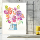 Pink and Purple Blooms II by Nola James on GIANT ART - pink floral