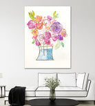 Pink and Purple Blooms II by Nola James on GIANT ART - pink floral