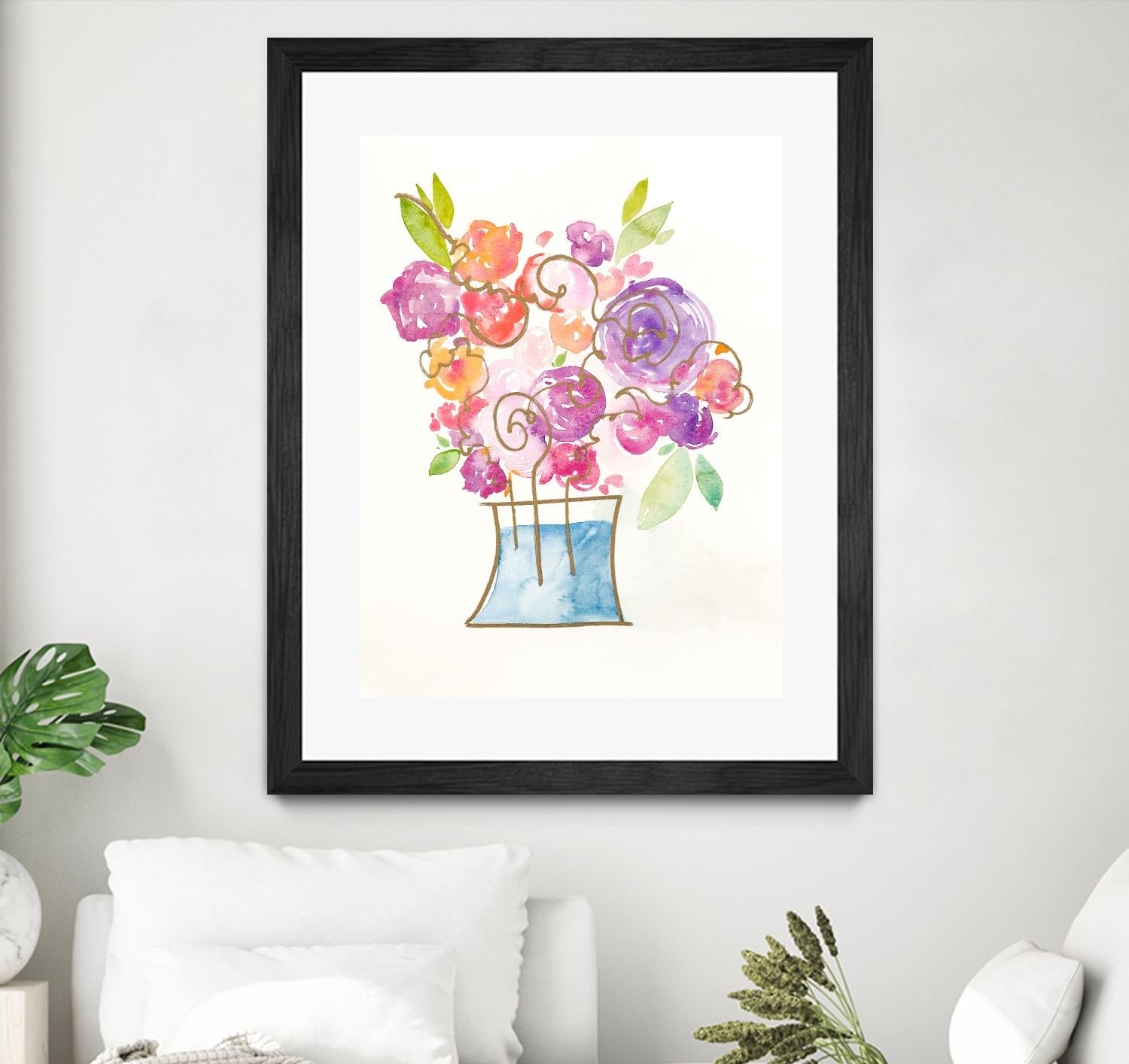Pink and Purple Blooms II by Nola James on GIANT ART - pink floral