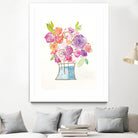 Pink and Purple Blooms II by Nola James on GIANT ART - pink floral