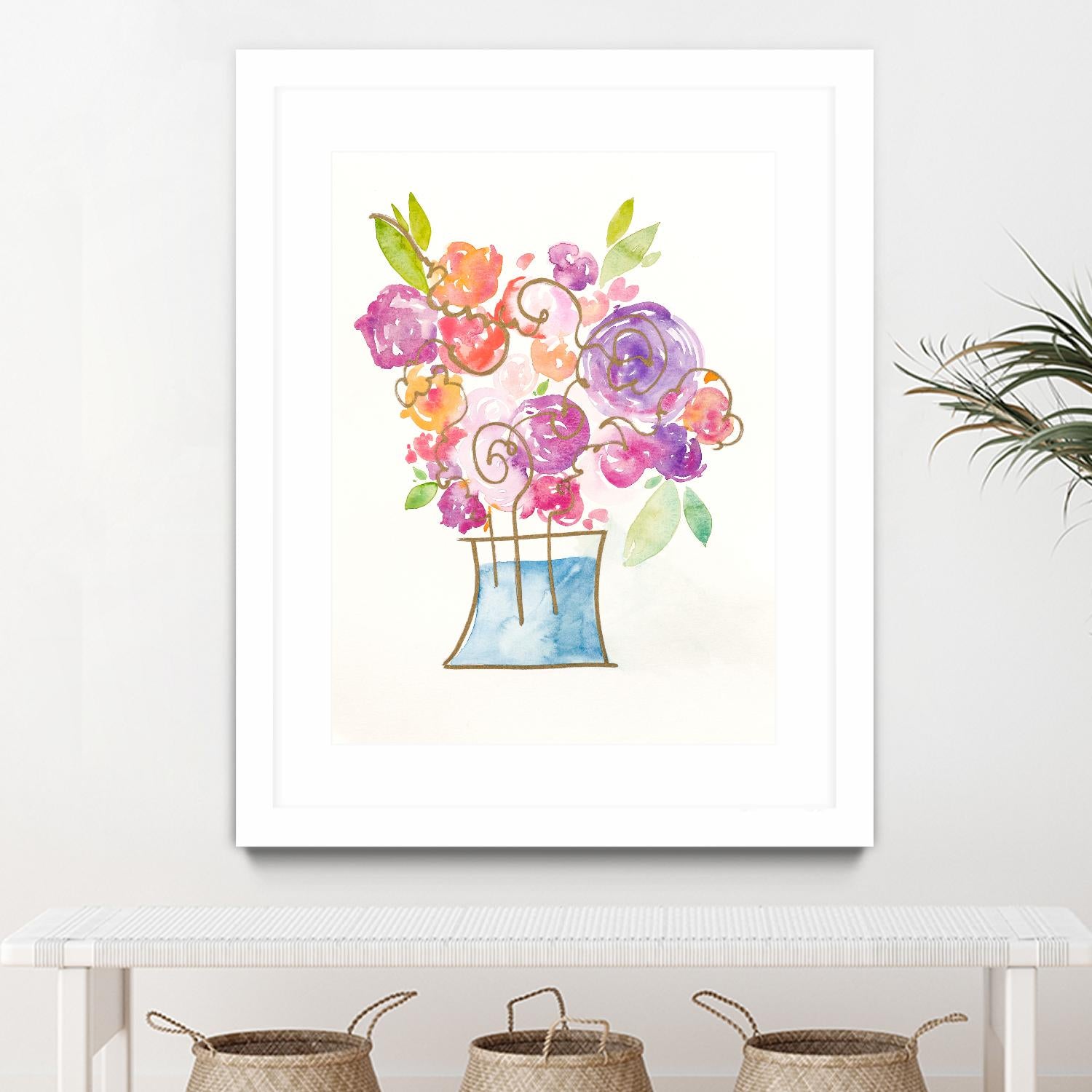 Pink and Purple Blooms II by Nola James on GIANT ART - pink floral