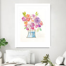 Pink and Purple Blooms II by Nola James on GIANT ART - pink floral