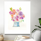 Pink and Purple Blooms II by Nola James on GIANT ART - pink floral
