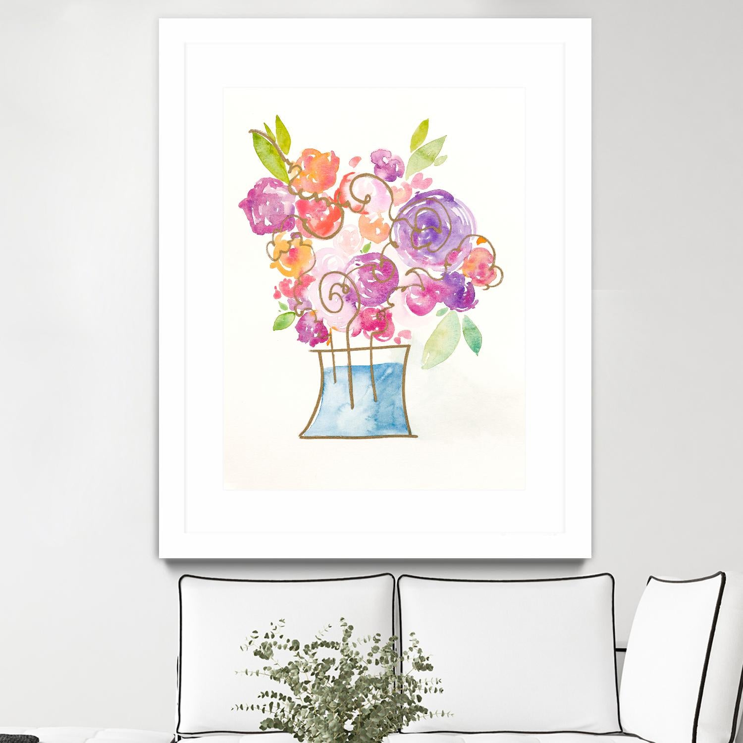 Pink and Purple Blooms II by Nola James on GIANT ART - pink floral