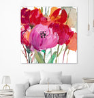 Red and Pink Flower Garden by Lanie Loreth on GIANT ART - red floral