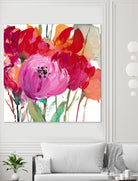 Red and Pink Flower Garden by Lanie Loreth on GIANT ART - red floral