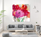 Red and Pink Flower Garden by Lanie Loreth on GIANT ART - red floral