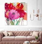 Red and Pink Flower Garden by Lanie Loreth on GIANT ART - red floral