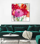 Red and Pink Flower Garden by Lanie Loreth on GIANT ART - red floral