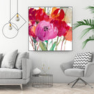 Red and Pink Flower Garden by Lanie Loreth on GIANT ART - red floral