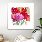 Red and Pink Flower Garden by Lanie Loreth on GIANT ART - red floral