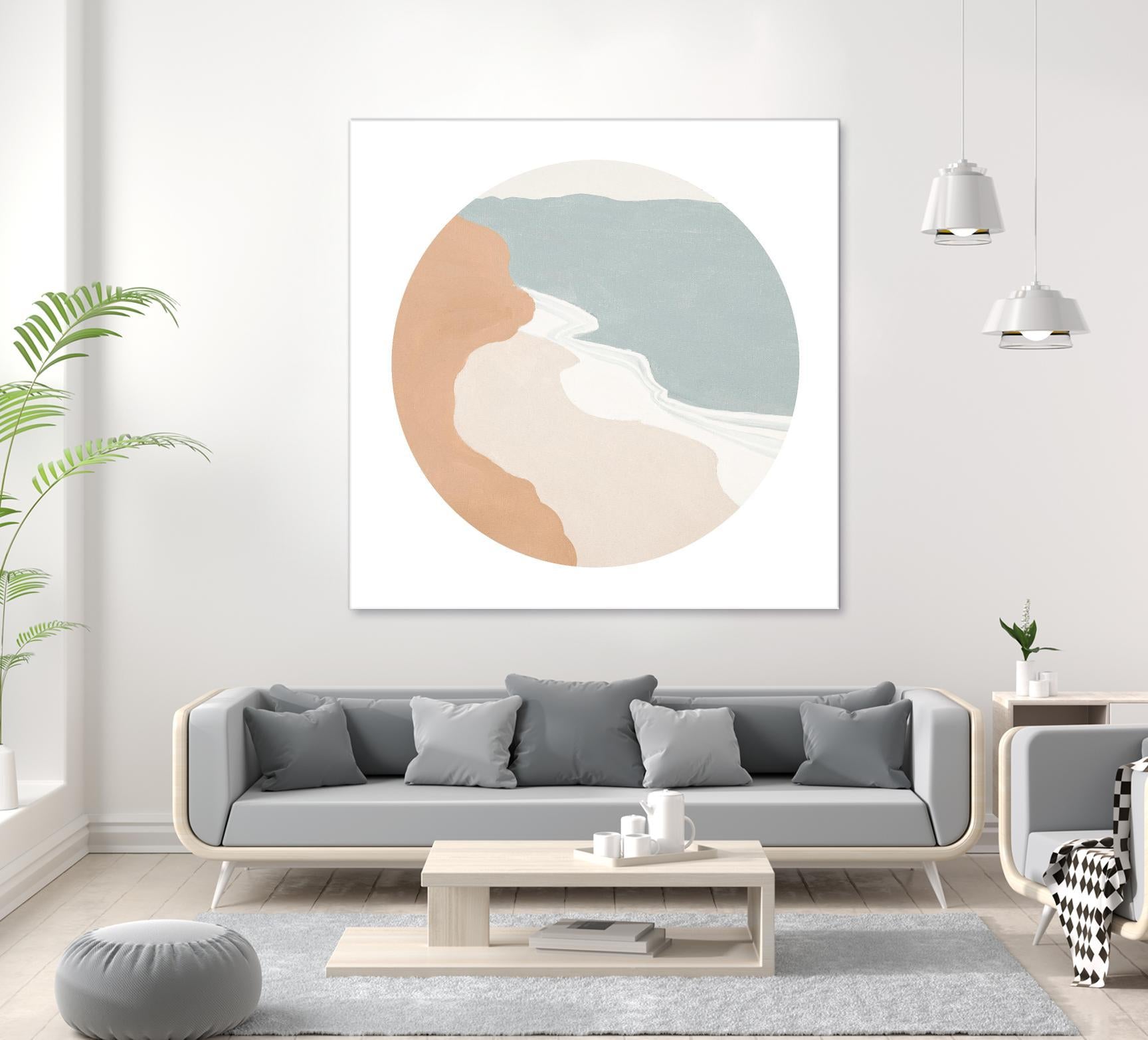 Mid Century Landscape Circle I by Patricia Pinto on GIANT ART - coastal abstract