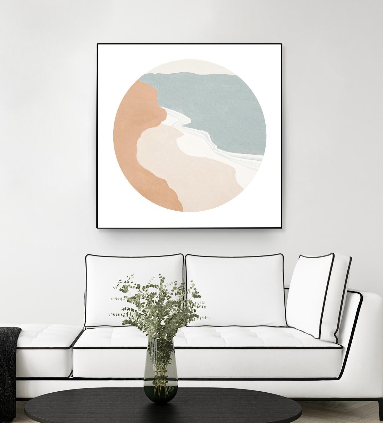 Mid Century Landscape Circle I by Patricia Pinto on GIANT ART - coastal abstract