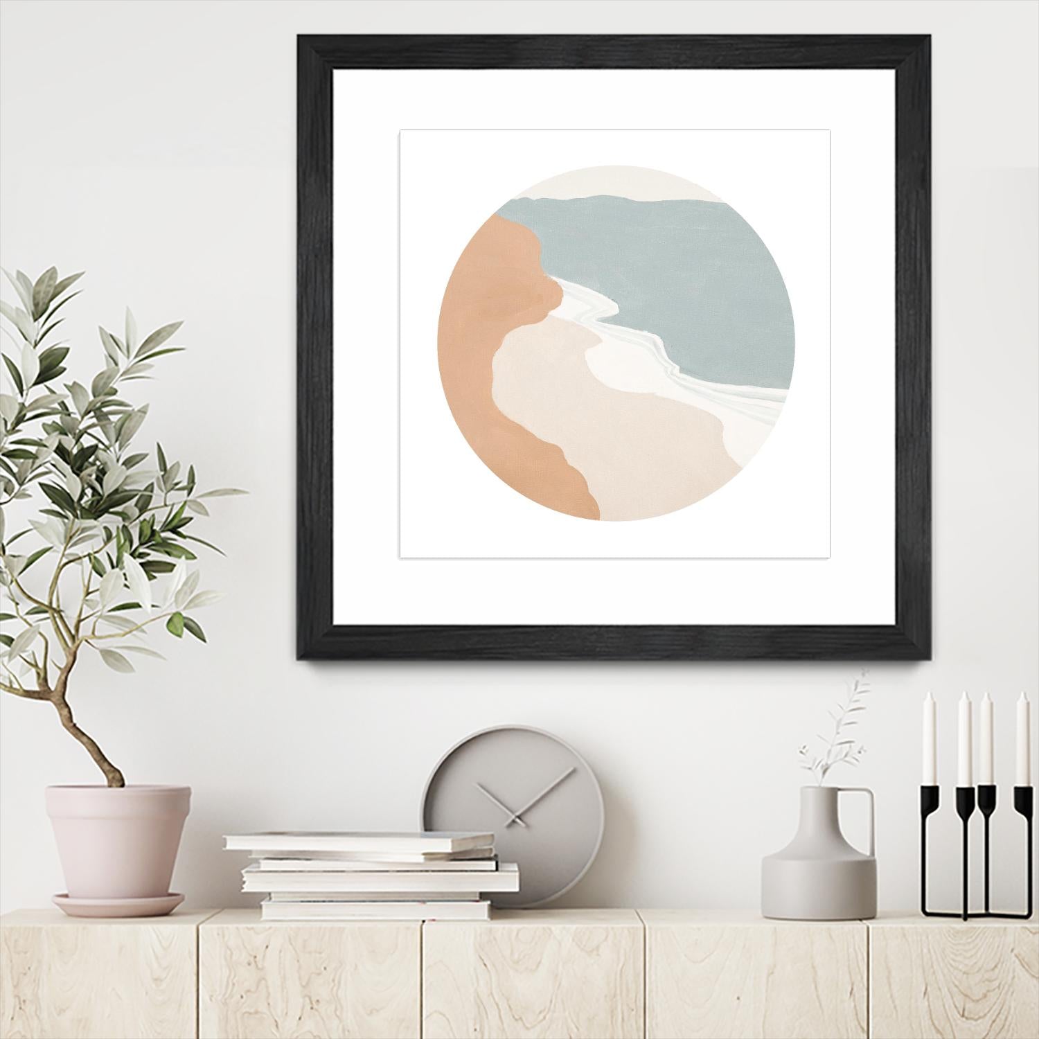 Mid Century Landscape Circle I by Patricia Pinto on GIANT ART - coastal abstract