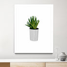 Modern Cactus Stripe Pot by Jen Bucheli on GIANT ART - floral