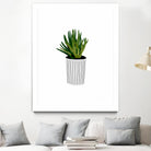Modern Cactus Stripe Pot by Jen Bucheli on GIANT ART - floral