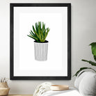 Modern Cactus Stripe Pot by Jen Bucheli on GIANT ART - floral