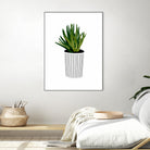 Modern Cactus Stripe Pot by Jen Bucheli on GIANT ART - floral