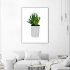 Modern Cactus Stripe Pot by Jen Bucheli on GIANT ART - floral