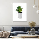 Modern Cactus Stripe Pot by Jen Bucheli on GIANT ART - floral