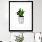 Modern Cactus Stripe Pot by Jen Bucheli on GIANT ART - floral