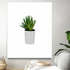 Modern Cactus Stripe Pot by Jen Bucheli on GIANT ART - floral