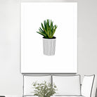 Modern Cactus Stripe Pot by Jen Bucheli on GIANT ART - floral