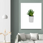 Modern Cactus Stripe Pot by Jen Bucheli on GIANT ART - floral