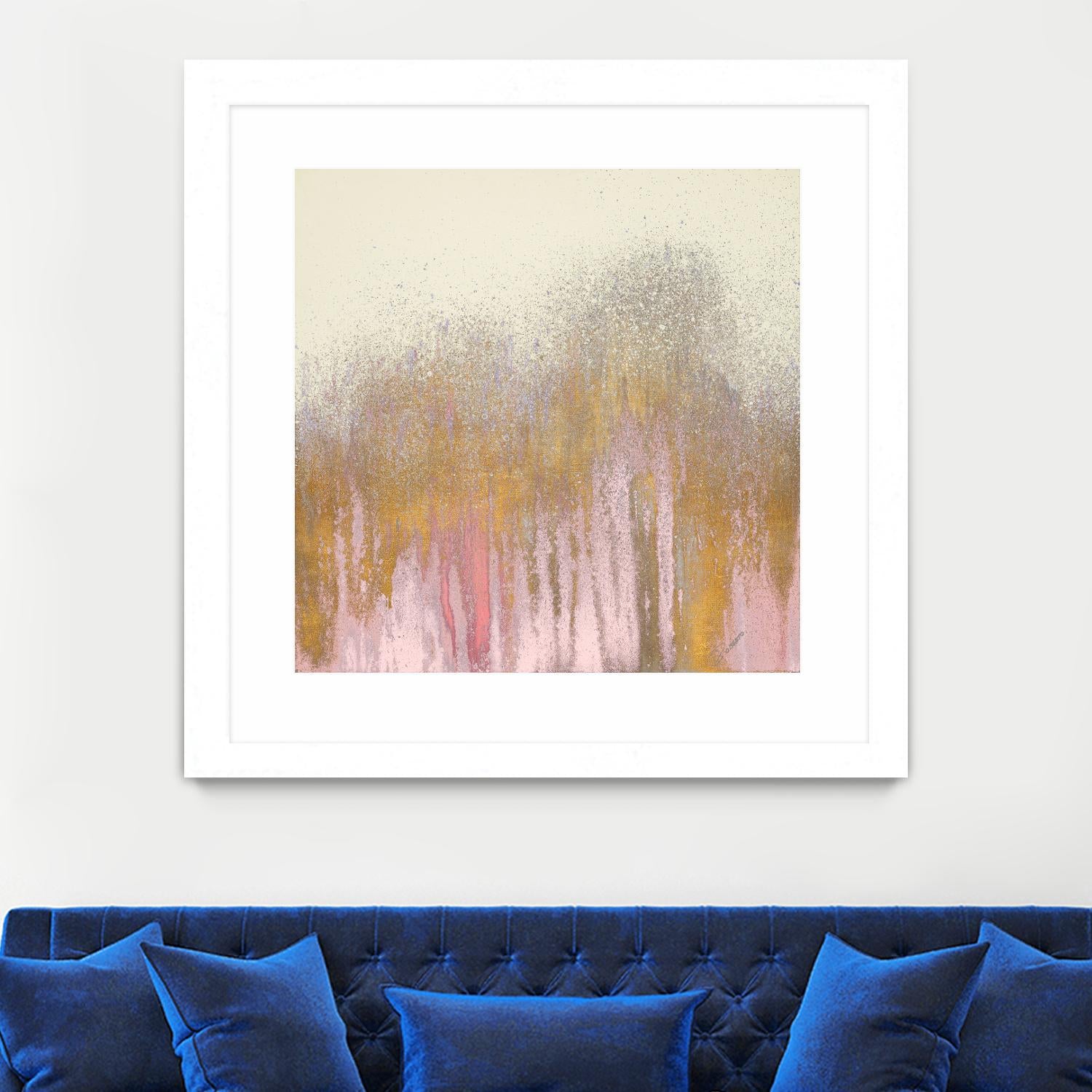 Pink Woods with Gold by Roberto Gonzalez on GIANT ART - pink,gold abstract