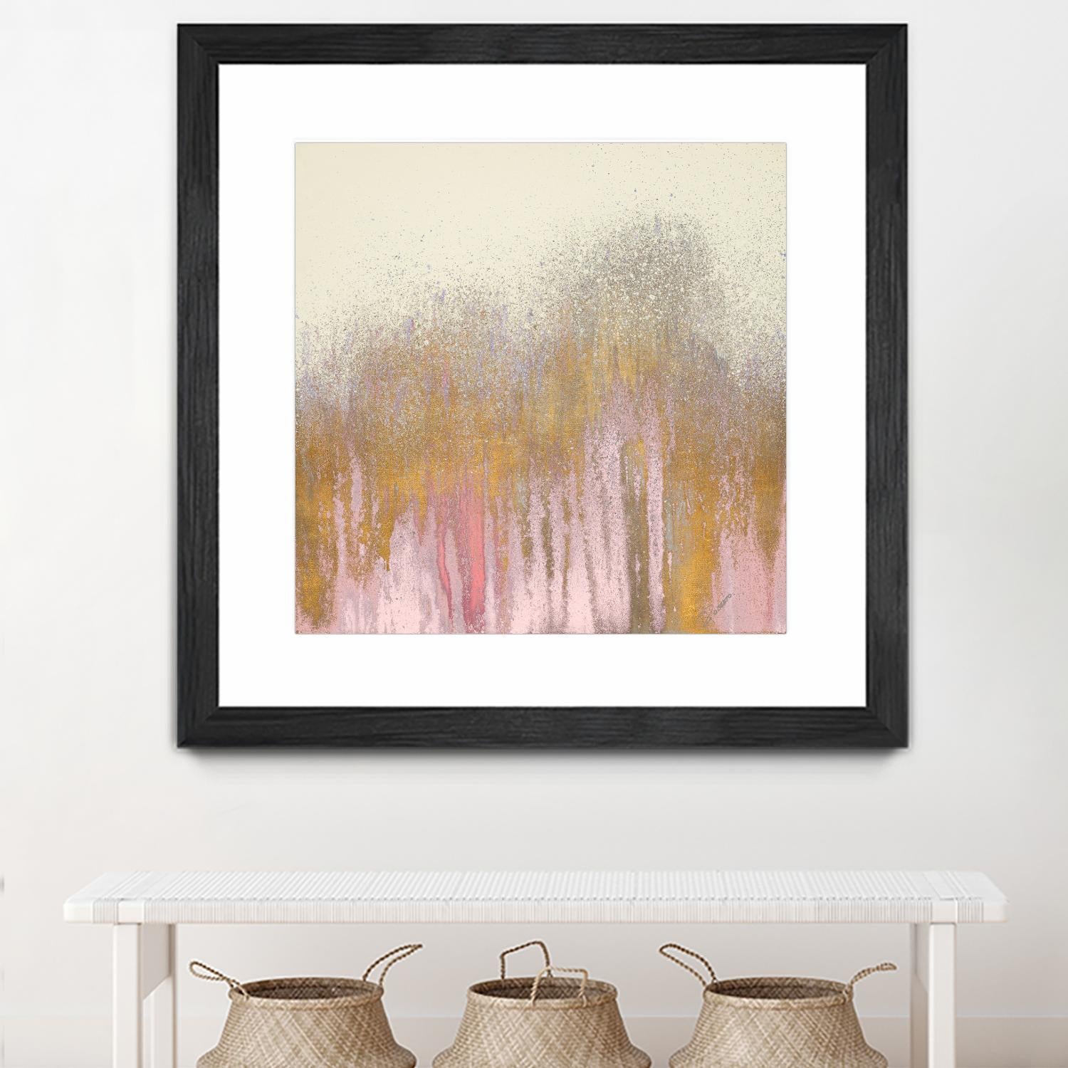 Pink Woods with Gold by Roberto Gonzalez on GIANT ART - pink,gold abstract