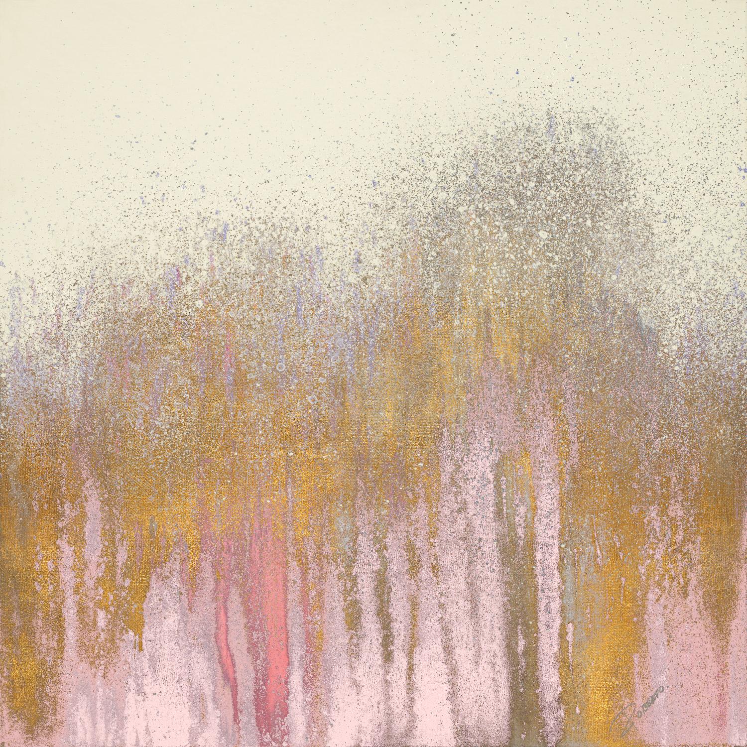 Pink Woods with Gold by Roberto Gonzalez on GIANT ART - pink,gold abstract